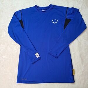 EvoShield Men's Medium Long Sleeve Compression Shirt Navy Baseball Training